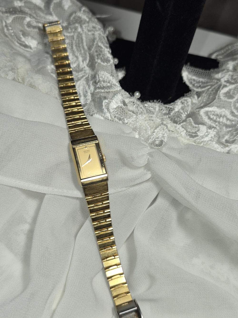 Seiko Women’s Gold-Tone Rectangular Bracelet Watch - Picture 10 of 10